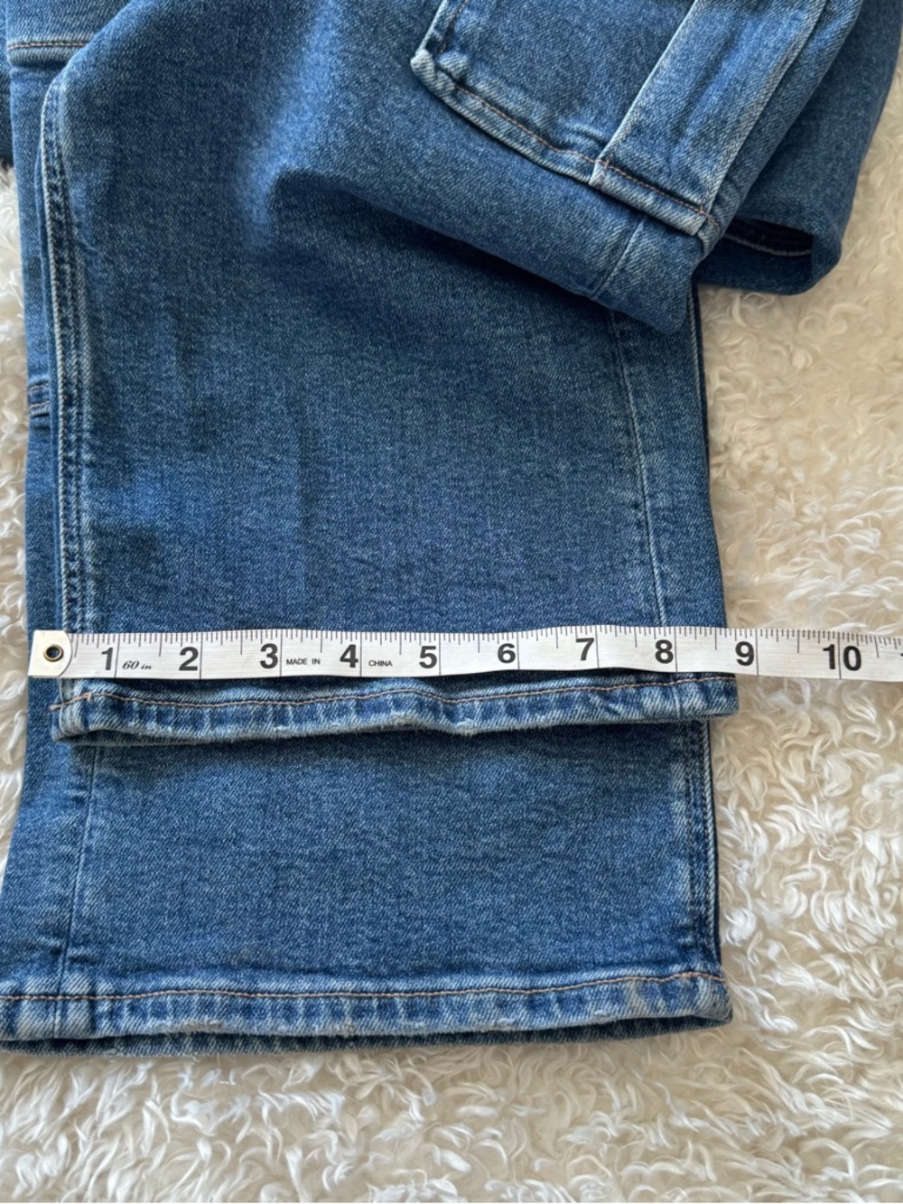 American Eagle Super High Rise Baggy Straight Leg Cargo Jeans Stretch Sz 12 NEW - Picture 7 of 11
